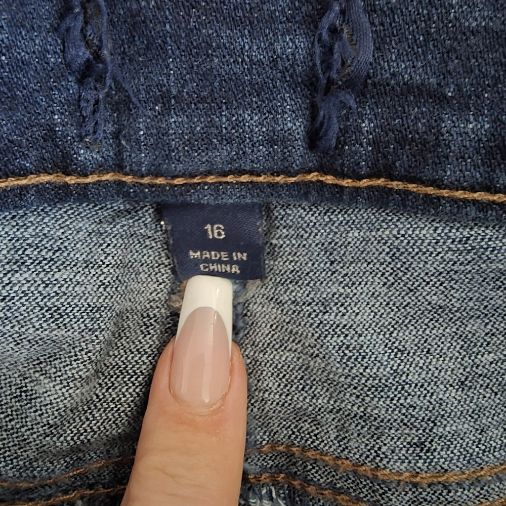 Distressed Dark Blue Denim Women’s Shorts - Picture 2 of 3